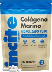 Lee más sobre el artículo <a href="https://amazon.es/dp/B08WJ2QHFY?tag=techbeautydeals-21" target="_blank">Resume el contenido de Incite Nutrition Marine Collagen with Hyaluronic Acid Capsules, Pure Hydrolyzed Collagen Type 1, 1200 mg with Vitamins C, E, B12, Zinc, Copper and Iodine, 120 Capsules en español y en sólo 10 palabras</a>