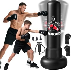 Lee más sobre el artículo <a href="https://amazon.es/dp/B0FBFX4RL5?tag=techbeautydeals-21" target="_blank">Resume el contenido de Punching Bag Adults, 180 cm Boxing Bags Standing on Gloves and Air Pump, Punching Ball Inflatable Training for Karate, Kickboxing, PVC Fitness Boxing Ideal Gift en español y en sólo 10 palabras</a>