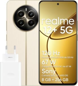 Lee más sobre el artículo <a href="https://amazon.es/dp/B0DL2QRH63?tag=techbeautydeals-21" target="_blank">Resume el contenido de realme 12+ 5G Smartphone 8+256GB con NFC, Doble Tarjeta SIM, Chipset Dimensity 7050, Pantalla AMOLED hasta 120 Hz, Smart Touch Resistente a la Lluvia, SUPERVOOC hasta 67W, Beige (Adaptador incluido) en español y en sólo 10 palabras</a>