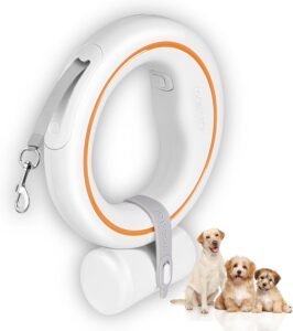 Lee más sobre el artículo <a href="https://amazon.es/dp/B0BDFF655P?tag=techbeautydeals-21" target="_blank">Resume el contenido de UFO Retractable Dog Leash, 360° Tangle-Free, One-Hand Brake Pause Lock, Extendable Dog Leash with Poop Bag Holder, Nylon Tape en español y en sólo 10 palabras</a>