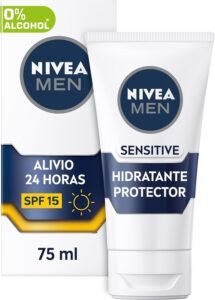 Lee más sobre el artículo <a href="https://amazon.es/dp/B00XAFJB2A?tag=techbeautydeals-21" target="_blank">Resume el contenido de NIVEA MEN Sensitive Moisturizing Protector FP15 (1 x 75ml), 0% Alcohol Anti Ritating Moisturizing Face Cream for Men with Sensitive Skin, with Sunscreen FP15 en español y en sólo 10 palabras</a>
