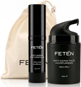 Lee más sobre el artículo <a href="https://amazon.es/dp/B0CG3JJBKK?tag=techbeautydeals-21" target="_blank">Resume el contenido de FETEN Anti-Wrinkle Cream and Eye Contour for Men – Gift Pack Anti-Aging Creams Men, Routine Basic Facial Care, Men Skincare Set, Cosmetic Case for Gift en español y en sólo 10 palabras</a>
