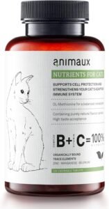 Lee más sobre el artículo <a href="https://amazon.es/dp/B00QIUZUB0?tag=techbeautydeals-21" target="_blank">Resume el contenido de animaux Nutrients for Cats – 120 Casticable Tablets – Vitamins for Cats, Metabolism Support, Immune System, Skin and Coat, with Vitamin B Complex, Omega 3, Zinc and More en español y en sólo 10 palabras</a>