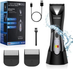 Lee más sobre el artículo <a href="https://amazon.es/dp/B0F7RMXNL5?tag=techbeautydeals-21" target="_blank">Resume el contenido de BarberBoss male body shaver, pubic hair trimmer for men, waterproof and rechargeable intimate hair clipper, english and testicles shaver with travel closure en español y en sólo 10 palabras</a>