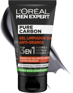 Lee más sobre el artículo <a href="https://amazon.es/dp/B08Y6SH4PK?tag=techbeautydeals-21" target="_blank">Resume el contenido de L’Oréal Paris Men Expert 3-in-1 Pure Carbon Anti-Grain Gel Purifies, Exfoliates and Reduces Grains, With Volcanic Minerals and Salicylic Acid, 100 ml en español y en sólo 10 palabras</a>