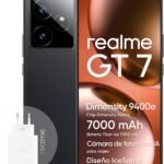 Lee más sobre el artículo <a href="https://amazon.es/dp/B0F3XJCTRX?tag=techbeautydeals-21" target="_blank">Resume el contenido de realme GT 7 12+512GB 5G Smartphone, Insignia Dimensity 9400e Chipset, 7000mAh Titan Battery, 6000Nits Display, 50MP IMX 906 OIS Camera, AI Planner, IP69, IceSense Black en español y en sólo 10 palabras</a>