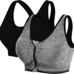 Lee más sobre el artículo <a href="https://amazon.es/dp/B08Q7HCFVH?tag=techbeautydeals-21" target="_blank">Resume el contenido de 2 Pack Women’s Sports Bra, Racerback Front Zip Front Closure without Underwire Medium Impact Sport Bra with Padded | Racerback Impacto Medio, para Correr Gimnasio o Post Operatorio en español y en sólo 10 palabras</a>