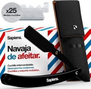Lee más sobre el artículo <a href="https://amazon.es/dp/B07B68KQM4?tag=techbeautydeals-21" target="_blank">Resume el contenido de Sapiens Razor – Barber Knife + 25 Half Derby Shaving Blades + Protective Case – Men’s Razor Blade en español y en sólo 10 palabras</a>