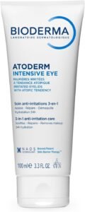 Lee más sobre el artículo <a href="https://amazon.es/dp/B08562FW67?tag=techbeautydeals-21" target="_blank">Resume el contenido de BIODERMA Atoderm Intensive Eye Care 3 in 1: Make-up Remover, Soothes and Repairs Eyelids – Good Makeup Base – Very Dry, Irritated or Atopic Tendency Skin – Tube of 100 ml en español y en sólo 10 palabras</a>