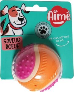 Lee más sobre el artículo <a href="https://amazon.es/dp/B010G00CAG?tag=techbeautydeals-21" target="_blank">Resume el contenido de Aimé – Dog Ball 5 in 1 Beef 6 cm – Educational Dog Toys – Develop and Stimulate 5 Senses – All Breeds and Ages – Compatible Ball Launcher for Dogs – Dogs Accessories en español y en sólo 10 palabras</a>